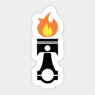 flaming piston Sticker